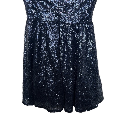 Missguided Blue Sequin Halter Mini Dress US 4 - Picture 7 of 12